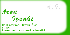 aron izsaki business card